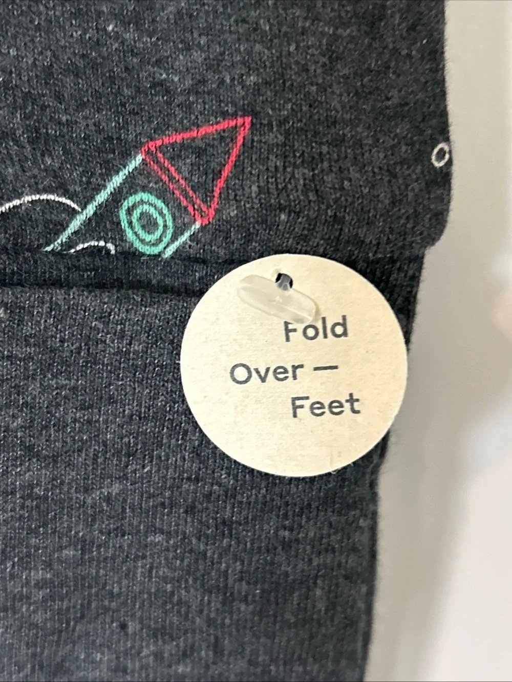 M+A by Monica + Andy Organic Baby Fold Over Feet Pajama Rockets 0-3 Months